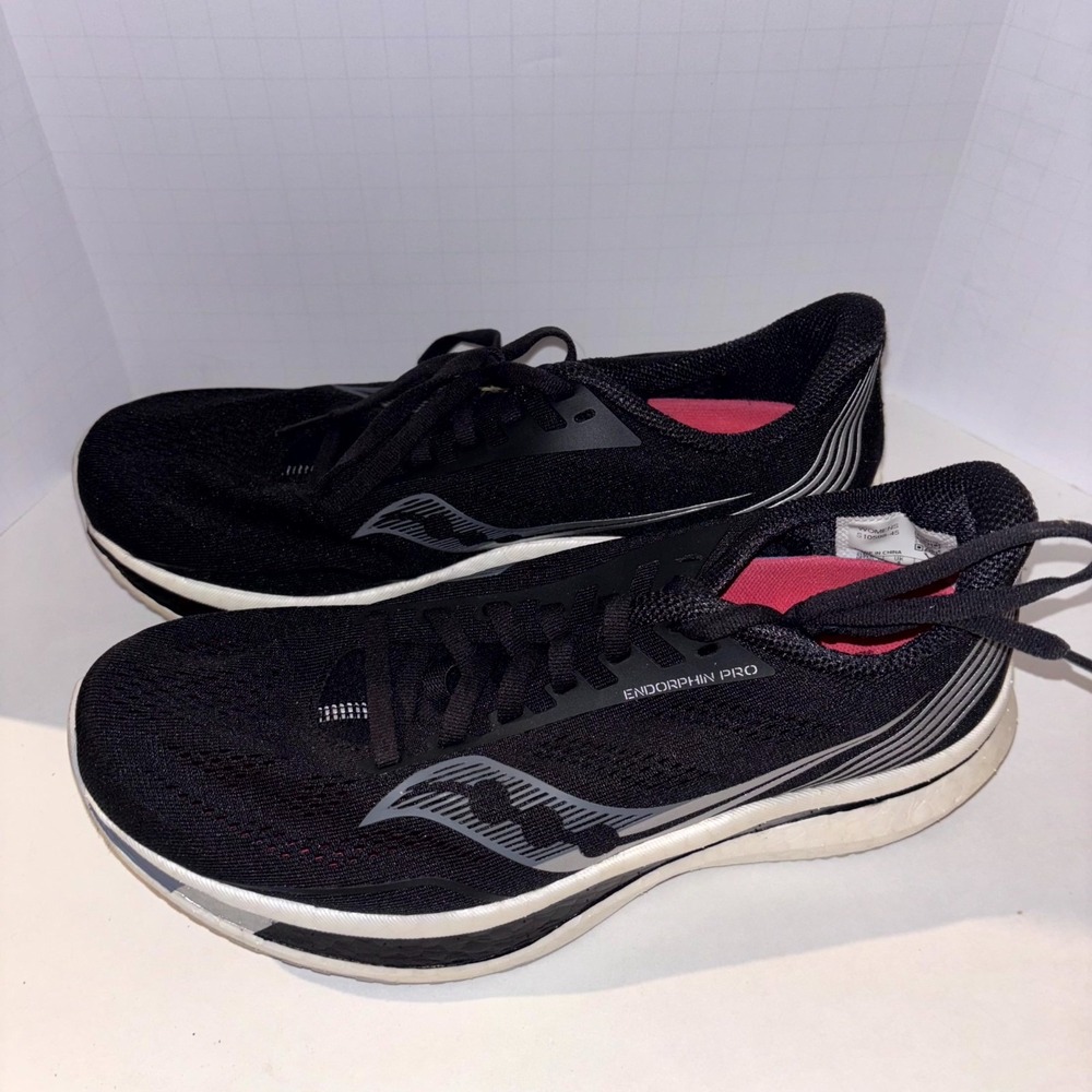 Saucony Endorphin Pro S10598-45 Womens 8 Running Shoes Black Athletic Sneaker - Picture 3 of 11
